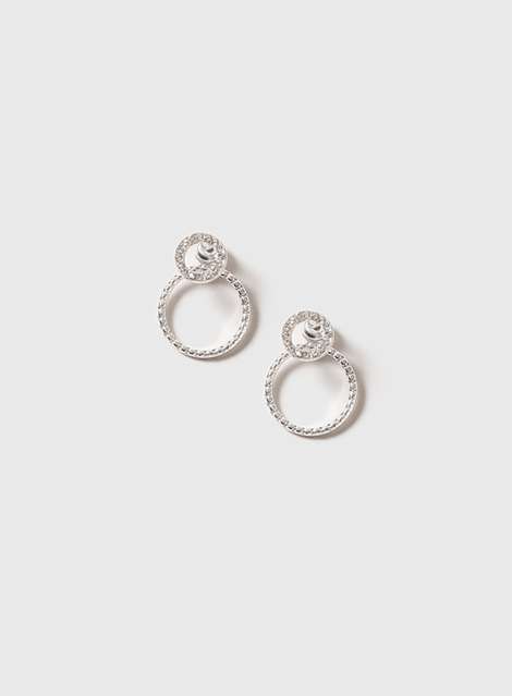 Silver Front and Back Earrings